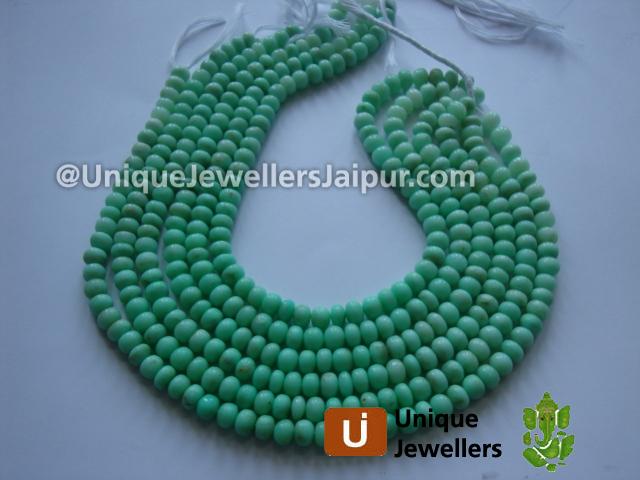Apple Green Crysoprase Plain Roundelle Beads